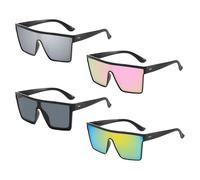 QFEHTHSK Confezione Da 4 Occhiali Da Sole Con Montatura Quadrata, Occhiali Da Sole Alla Moda, Accessori Di Abbigliamento, Occhiali Da Sole Con Protezione Solare, Occhiali Da Sole Da Donna