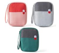 QFEHTHSK Mini Kit di Pronto Soccorso da 3 Pezzi, Borsa per Medicinali Portatile, Kit di Pronto Soccorso da Viaggio Piccolo, Borsa per Medicinali di Pronto Soccorso Impermeabile