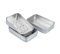 QFEHTHSK Portasapone con Scarico Rettangolare da 1 Pezzo, Portasapone in Alluminio, Portasapone da Viaggio, Portasapone A Tenuta Stagna, Portasapone Multifunzionale, Accessori per Il Bagno
