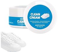 QFFYFZAL Crema detergente per scarpe bianche, crema detergente e smacchiante multifunzionale, pasta solida multiuso senza lavaggio con spugna, sbiancante per scarpe, facile e veloce