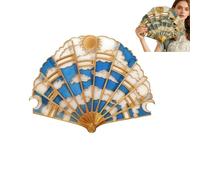 QFFYFZAL Ventaglio a mano con sistema solare, ventaglio pieghevole in resina con design celeste, ventaglio con nuvole di sole e luna, stile cinese per gli amanti dell'astronomia e dell'arte