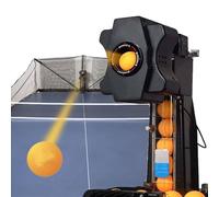 QFGain Lanciapalle da Ping Pong Automatica con Rete, Set da Ping Pong Professionale da 30-80 Palline/Min, Robot da Ping Pong - con Rotazione A 1 Pulsante E Regolazione Palline Lunghe E Corte,200balls