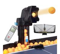 QFGain Robot da Ping Pong con Rete Staccabile E 100 Palline - Funzione di Servizio Loopabile Lanciapalle da Ping Pong Professionale 4-40 M/S, 10 Punti di Atterraggio Regolabili,200balls
