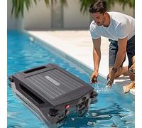 QFGain Robot Pulitore Solare per Piscina con Skimmer, Oltre 6 Ore di Autonomia, Aggiramento Automatico degli Ostacoli, Doppia Ricarica Aspiratore Automatico per Piscine Fuori Terra da 8 W, Ipx7