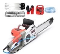 QFGain Scanalatrice per Pareti - per Tracce e Demolizioni 48cm(18.9in) | pompa dell'acqua automatica con paraspruzzi, catena diamantata, utensile per scanalature su pavimenti e pareti