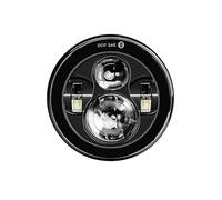 QFJFBGGH Faro Moto Fari Anteriori Moto Da 7 Pollici A LED Con Luci Diurne Halo Per Royal Per Enfield Per Himalayan 400 411 650 350 Per Cafe Per Racer Fari anteriori a Led(Headlight Black A)