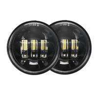 QFJFBGGH Faro Moto Faro Anteriore A LED Da 7 Pollici + Fendinebbia Da 4.5 Pollici Con Anello Halo Angel Eyes Indicatori Direzione Set Fari Ausiliari Moto Fari anteriori a Led(03 Black)