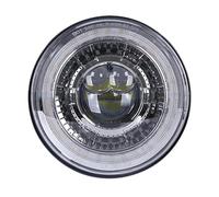 QFJFBGGH Faro Moto Faro Anteriore A LED Da 7 Pollici + Fendinebbia Da 4.5 Pollici Con Anello Halo Angel Eyes Indicatori Direzione Set Fari Ausiliari Moto Fari anteriori a Led(01 Chrome)