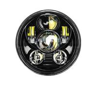 QFJFBGGH Faro Moto Faro Anteriore A LED Moto 5.75 Pollici Per Shadow Per VT 600 700 750 1100 Per VTX 1300 1800 Faro Anteriore Moto Con Luce Diurna 5 3/4". Fari anteriori a Led(Nero)