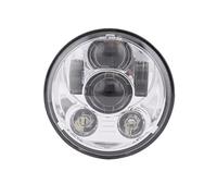 QFJFBGGH Faro Moto Faro Anteriore A LED Moto 5.75 Pollici Per Shadow Per VT 600 700 750 1100 Per VTX 1300 1800 Faro Anteriore Moto Con Luce Diurna 5 3/4". Fari anteriori a Led(Argento)