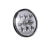QFJFBGGH Faro Moto Faro Anteriore A LED Moto Da 5,75 Pollici Per Dyna Per Softail Per Sportster 883 XL883 FXCW Proiettore DRL A LED Da 5 3/4" Moto Fari anteriori a Led(Chrome C)