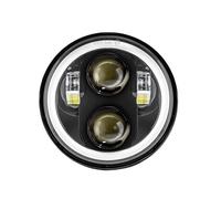 QFJFBGGH Faro Moto Faro Anteriore Da 5.75 Pollici Luci LED Rotonde Moto Abbaglianti E Anabbaglianti Da 5,3/4" Indicatore Direzione DRL Faro 6000k Fari anteriori a Led