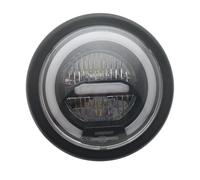 QFJFBGGH Faro Moto Faro Anteriore Rotondo A LED Halo DRL Da 6.5 pollici Moto Abbagliante E Anabbagliante Luce Distanza Universale Faro Moto D'epoca Fari anteriori a Led(1pcs white)