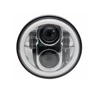 QFJFBGGH Faro Moto Proiettore Faro A LED 5.75 Pollici Con Anello Halo H4 Moto Indicatore Direzione DRL 5 3/4" Per Sportster Per Dyna Per Iron 883 Per Triumph Fari anteriori a Led(Chrome)