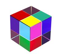 QFkris Cubo di vetro per miscelare i colori (5,6 cm), prisma magico per scienza ed educazione, fotografia Prisma di cristallo, X-cub per decorazione desktop