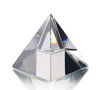 QFkris Statuetta a piramide di cristallo, da collezione, trasparente a forma di prisma colorato, ornamento da scrivania, fermacarte in vetro con confezione regalo per decorazione (60 mm)