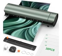 Qfun Plastificatrice A3 con 30 Fogli Plastificatrice per A3 A4 A5 A6, 9 in 1 Riscaldamento Rapido Plastificatore, Caldo e Freddo Plastificatori con Taglierina e Arrotondatore per Ufficio Scuola Casa