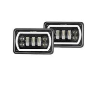 QGBKLZNZHP Faro Anteriore Moto Universale Per Suzuki XR250 XR400 XR650 DRZ Luce Rettangolare 1 Pezzo Lampada DRL Moto Nera Faro A LED 4X6 Fari per motociclette(2pcs)