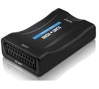 QGECEN Adattatore Scart a HDMI, 1080P Convertitore Scart a HDMI per VHS/PS2, con Cavo USB, Supporta 720P & 4:3/16:9 per Videoregistratore, DVD, PAL/NTSC, Consolle Retro Wii/N64