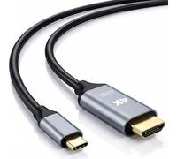 QGECEN Cavo USB C a HDMI 2m, 4K@30Hz, Adattatore Type C a HDMI | Compatibile Thunderbolt 3/4/5, alluminio, placcato oro; MacBook Pro M5/M4/M3, iPhone 17/16/15, Galaxy S26/S25, Steam Deck