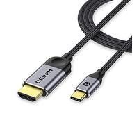 QGeeM USB C to HDMI Cable Adapter 4ft 4K, USB Type C to HDMI Thunderbolt 3/4 Compatible for iPhone 15 Pro Max,Galaxy,MacBook Pro/air,IPad pro,Surface,Dell XPS,HP,Thinkpad,Pixelbook, and More-1.2M