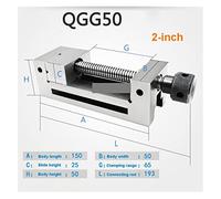 QGG50 Pinza manuale di precisione da 2 pollici Smerigliatrice for morsa ad angolo retto Pinza piatta a vite Pinza for rettificatrice ad alta precisione HRC45-50,Facile da usare(QGG50)