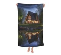 QGGHNISD Asciugamano da bagno Chalet By The Lake, 130 x 80 cm, morbido, delicato sulla pelle, ad asciugatura rapida, coperta da viaggio per nuoto all'aperto