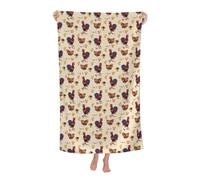 QGGHNISD Asciugamano da bagno con motivo pollo, 130 x 80 cm, morbido, delicato sulla pelle, ad asciugatura rapida, coperta per viaggi e nuoto all'aperto