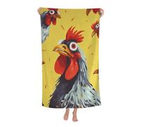 QGGHNISD Asciugamano da bagno con pittura di pollo artistico, 130x80cm stampato morbido asciugamano ad asciugatura rapida delicato sulla pelle, coperta da viaggio e nuoto all'aperto