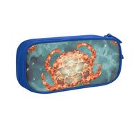 QGGHNISD Astuccio a forma di nuvola di granchio, grande capacità, a doppio strato, con divisore, borsa per cancelleria, con cerniera, graziosa borsa per cosmetici, per scuola, ufficio, viaggi, Blu