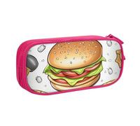 QGGHNISD Astuccio per matite fast food, grande capacità, a doppio strato, con divisore, borsa per cancelleria, con cerniera, graziosa borsa per cosmetici, per scuola, ufficio, viaggi, rosa, Taglia
