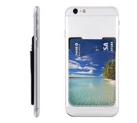 QGGHNISD Beagle Dog - Custodia per cellulare, porta carte di credito, per il retro della maggior parte degli smartphone, Laguna di Aitutaki, Isole Cook, Taglia unica