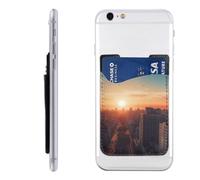 QGGHNISD Beagle Dog - Custodia per cellulare, porta carte di credito, per il retro della maggior parte degli smartphone, Città al tramonto, Taglia unica