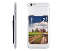 QGGHNISD Beagle Dog - Custodia per cellulare, porta carte di credito, per il retro della maggior parte degli smartphone, Strada di campagna con fattoria e trattore, Taglia unica