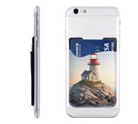 QGGHNISD Beagle Dog - Custodia per cellulare, porta carte di credito, per il retro della maggior parte degli smartphone, Faro 3d Seaside, Taglia unica