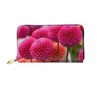 QGGHNISD Bellissimo portafoglio lungo da donna in pelle con cerniera, scomparti per carte, tasca per contanti, pochette, Bellissimi fiori rosa, Taglia unica