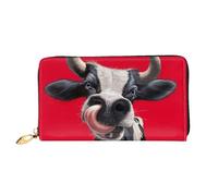 QGGHNISD Bellissimo portafoglio lungo da donna in pelle con cerniera, scomparti per carte, tasca per contanti, pochette, Animali divertenti, Taglia unica