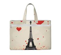 QGGHNISD Borsa a tracolla in tela con elefante, organizer per documenti, con cerniera, borsa da viaggio portatile per ufficio, Torre Eiffel Cuore Aereo Modello, Taglia unica