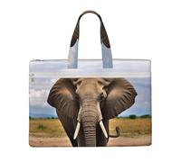 QGGHNISD Borsa a tracolla in tela con elefanti africani selvatici borsa organizer per documenti con cerniera borsa portatile da viaggio per ufficio, Elefante africano animali selvatici, Taglia unica