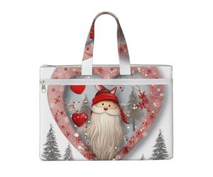 QGGHNISD Borsa a tracolla in tela con stampa mucca in bianco e nero Borsa organizer per documenti Borsa da viaggio portatile per ufficio, Cuore di Natale, Taglia unica