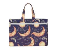 QGGHNISD Borsa a tracolla in tela nera con cane Schnauzer borsa organizer per documenti con cerniera borsa portatile da viaggio per ufficio, Bella Luna, Taglia unica