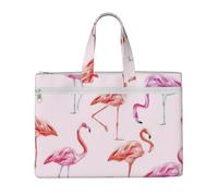 QGGHNISD Borsa da viaggio in tela di marmo nera e bianca borsa organizer per documenti con cerniera borsa portatile da viaggio per ufficio, Pittura Flamingo, Taglia unica