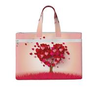 QGGHNISD Borsa da viaggio in tela di marmo nera e bianca borsa organizer per documenti con cerniera borsa portatile da viaggio per ufficio, Albero a forma di cuore, Taglia unica