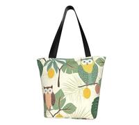 QGGHNISD Borsa di totalizzatore casuale della spalla delle donne animali variopinte, borsa del poliestere di grande capacità, borsa di acquisto della spiaggia, Gufi su un ramo, Taglia unica