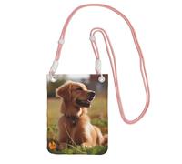 QGGHNISD Cane nella grande capacità resistente all'acqua della borsa del telefono della borsa a tracolla dell'iarda con la cinghia regolabile, borsa a tracolla compatta del poliestere, rosa, Taglia