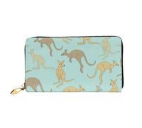 QGGHNISD Corgi - Portafoglio lungo da donna in pelle con cerniera, scomparti per carte, tasca per contanti, pochette, Divertente per Kangaroo Zoo, Taglia unica