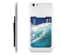 QGGHNISD Custodia per telefono con petali rosa, porta carte di credito, adesivo per il retro della maggior parte degli smartphone, Surfing, Taglia unica