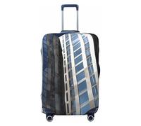 QGGHNISD Custodia protettiva per bagagli astratta poligonale spaziale, resistente ai graffi, elastica, da viaggio, adatta per valigie da 45-81 cm, Edificio, M