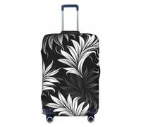 QGGHNISD Custodia protettiva per bagagli astratta poligonale spaziale, resistente ai graffi, elastica, da viaggio, adatta per valigie da 45-81 cm, Nero e bianco, L