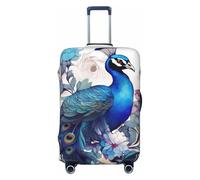 QGGHNISD Custodia protettiva per bagagli astratta poligonale spaziale, resistente ai graffi, elastica, da viaggio, adatta per valigie da 45-81 cm, Pavone Floreale, XL